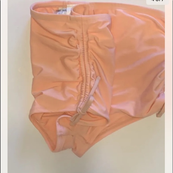 Oceanfront Women’s Light Coral Ruched Side High Waisted Bottoms Plus Size XL - Picture 4 of 7